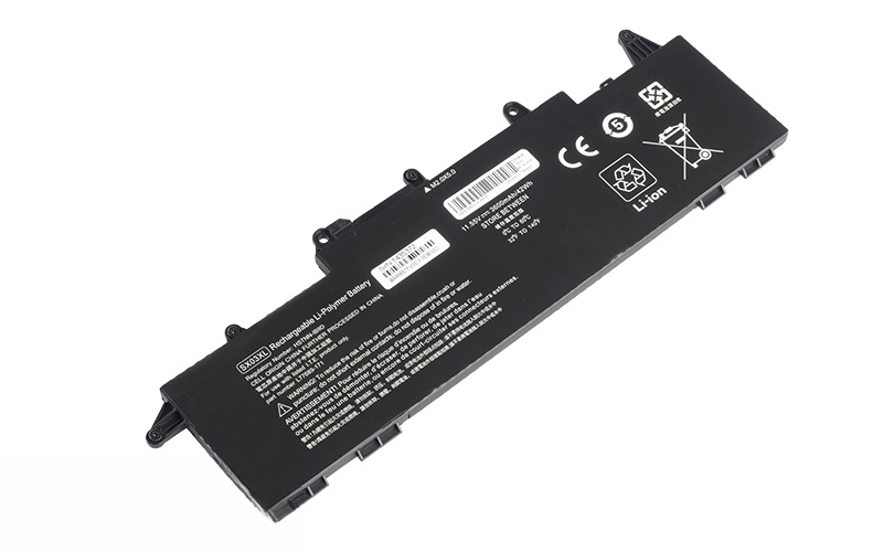 SX03XL L78125-005 L77689-2B2 Battery for HP ProBook x360 435 G7 G8 G9 (11.55V 42Wh 3-Cell Li-Poly) – Front view top 45° angle