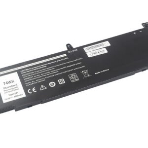 TDW5P 04RRR3 0V9XD7 JFWX7 Battery for Dell Alienware 13 R3 (15.4V 74Wh 4-Cell Li-Poly) – Front view top 45° angle