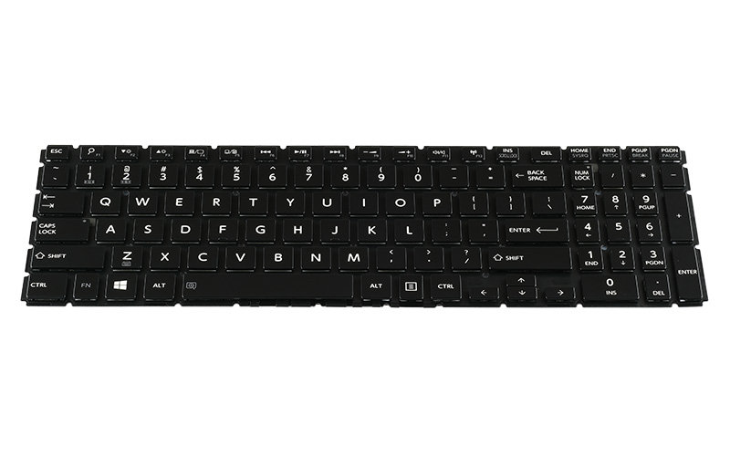 Toshiba Satellite L50-b Keyboard (with small [Enter] key) – Front view – keys & layout