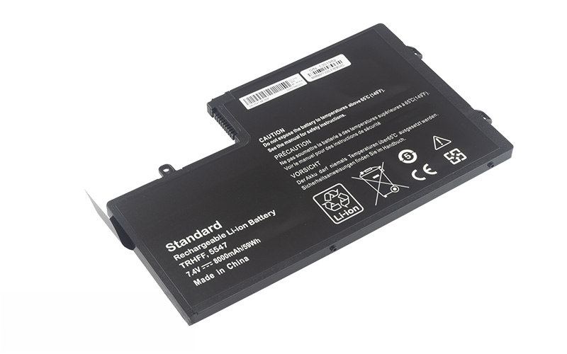 TRHFF 0PD19 01V2F6 Battery for Dell Inspiron 15 5547 5545 14 5447 (7.4V 4-Cell Li-Poly) – Front view top 45° angle