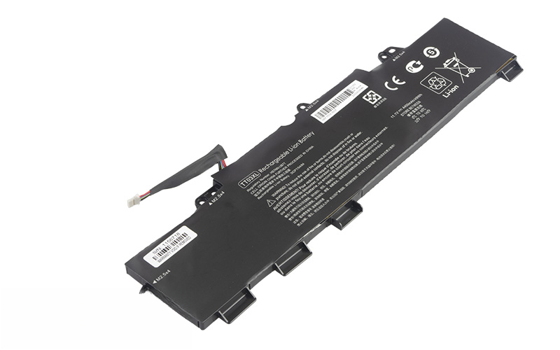 TT03XL 933322-855 HSTNN-DB8K Battery for HP EliteBook 850 G5 755 G5 HP ZBook 15u G5 (11.1V 50Wh 3-Cell Li-Polymer) – Front view top 45° angle