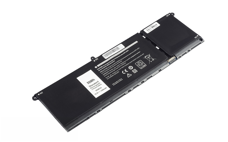 V6W33 Battery for Dell Inspiron 5310 3510 5410 Latitude 3320 3520 3420 (15.2V 50Wh 4-Cell Li-Poly) – Front view top 45° angle
