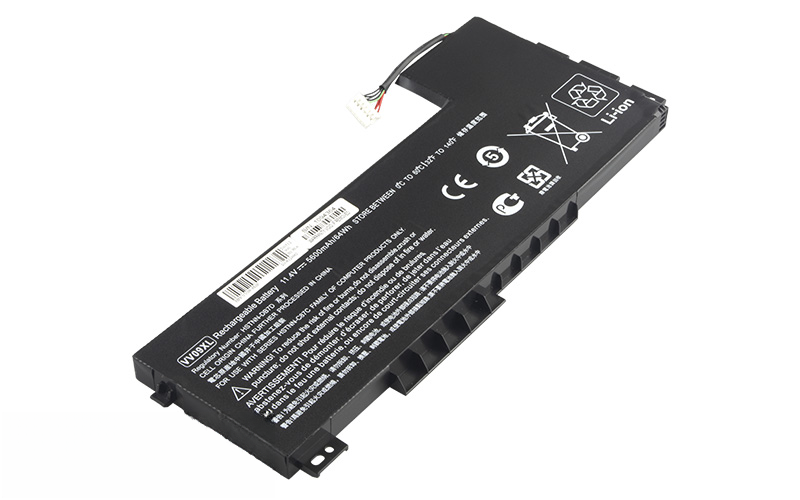 VV09XL 808398-2C1 808452-001 HSTNN-DB7D Battery for HP ZBook 15 G3 15 G4 (11.4V 52Wh 3-Cell Li-Poly) – Front view top 45° angle