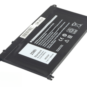 WDX0R Battery for Dell Inspiron 15 (5568) 13 (5378) 13 (7368) (11.4V 39Wh 3-Cell Li-Poly) – Front view top 45° angle