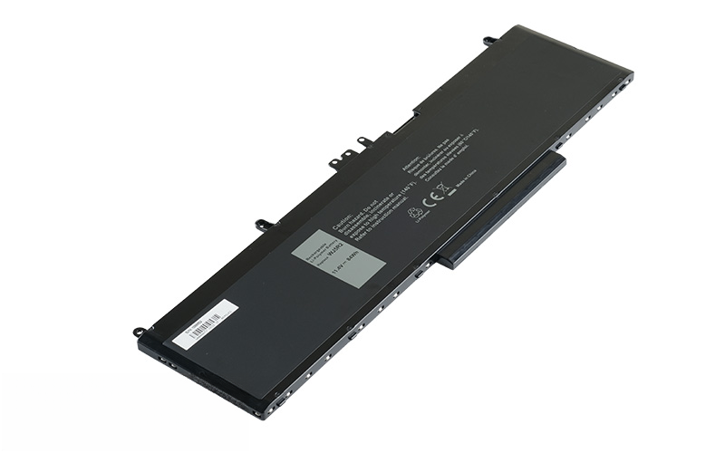 WJ5R2 4F5YV Battery for Dell Latitude E5570 Precision 3510 (11.4V 63Wh 6-Cell Li-Poly) – Front view top 45° angle