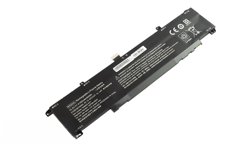 WK04XL HSWNN-WB0B M39179-005 Battery for HP 16-d1008TX 16-e1003AX 15-fa0014TX (15.2V 63Wh 4-Cell Li-Poly) – Front view top 45° angle