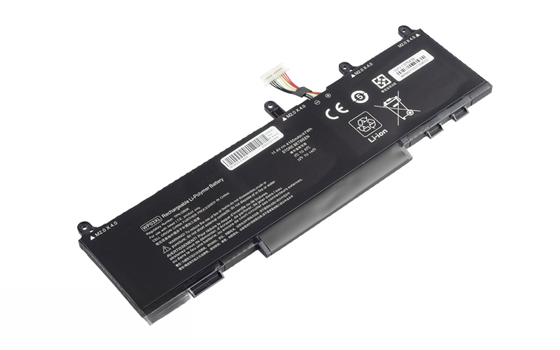 WP03XL Battery for HP EliteBook 830 G9 840 G9 860 G9 Elite x360 1040 G9 2-in-1 (11.4V 47Wh 3-Cell Li-Poly) – Front view top 45° angle