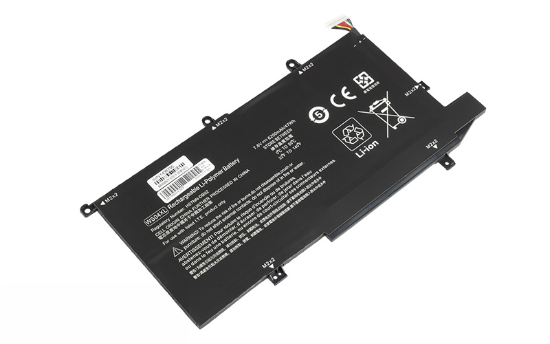 WS04XL HSTNN-DB9Z L97352-2D1 L97357-005 Battery for HP Spectre x360 14t-ea00 14-ea00 (7.6V 24Wh 4-Cell Li-Poly) – Front view top 45° angle