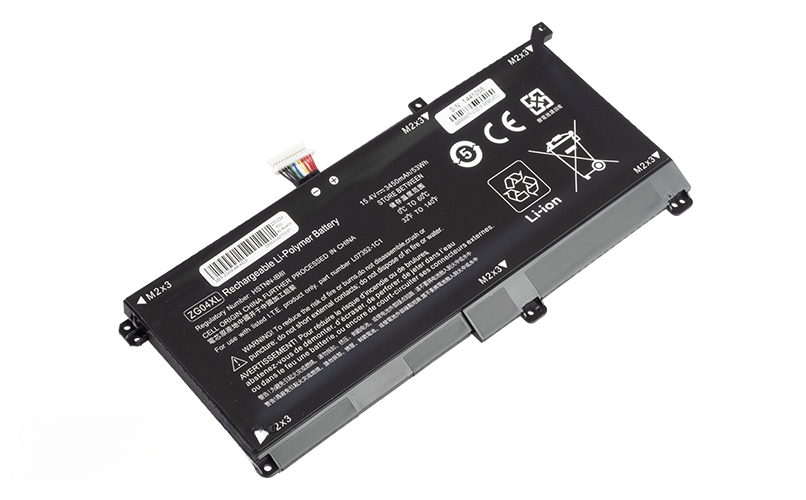 ZG04XL L07046-855 L07352-1C1 HSTNN-IB8I Battery for HP EliteBook 1050 G1 (15.4V 53Wh 4-Cell Li-Poly) – Front view top 45° angle
